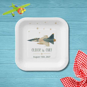 Assiettes En Carton Avion de chasse à réaction garçon premier annivers