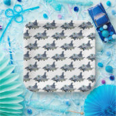 Assiettes En Carton Avion de combat Avion militaire Plaque de papier d (Fête)