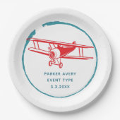 Assiettes En Carton Avion personnalisé (Devant)