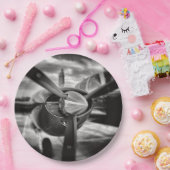 Assiettes En Carton Avion propulseur noir et blanc (Fête)