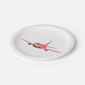 Assiettes En Carton Avion rose (Angle)