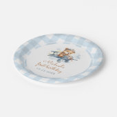 Assiettes En Carton Avion Teddy Bear Bleu 1er anniversaire (Angle)