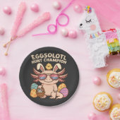 Assiettes En Carton Avis) : Champion de Chasse Eggsolotl - Funny Cute  (Fête)