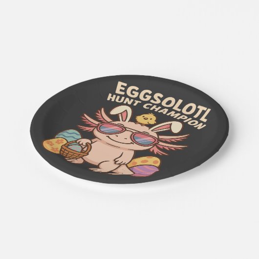 Assiettes En Carton Avis) : Champion de Chasse Eggsolotl - Funny Cute  (Angle)