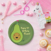 Assiettes En Carton Avocado Cute 1er Plaques d'anniversaire (Fête)