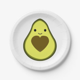 Assiettes En Carton Avocat mignon d'amour d'avocat avec un puits de