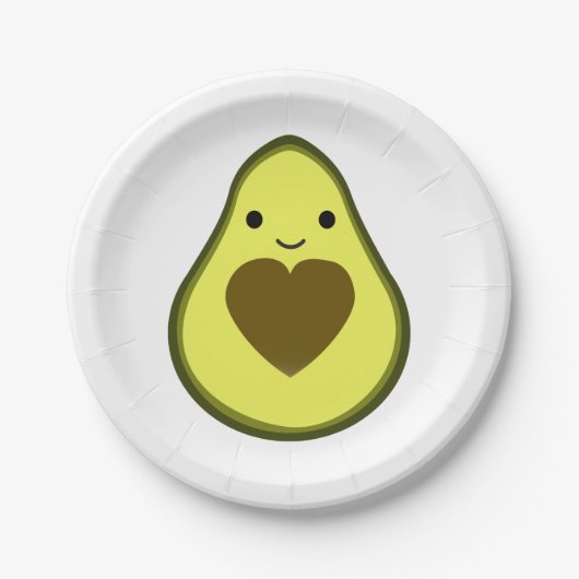 Assiettes En Carton Avocat mignon d'amour d'avocat avec un puits de (Devant)