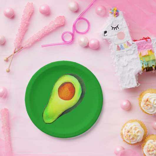 Assiettes En Carton Avocat vert addict art mignon (Fête)