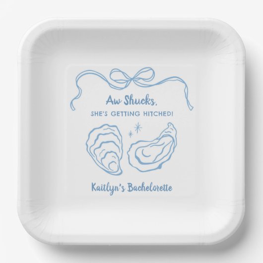 Assiettes En Carton Aw Shuck Oyster Coastal Bachelorette Party (Recto)