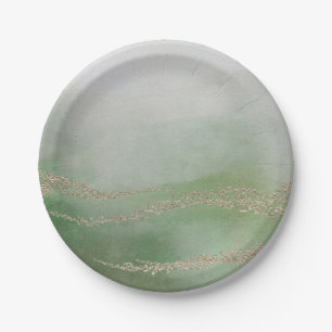 Assiettes En Carton Awash Elegant Aquarelle dans le Mariage Foliage