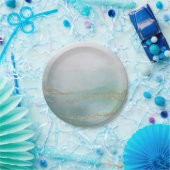 Assiettes En Carton Awash Elegant Aquarelle dans Ocean Mariage (Fête)