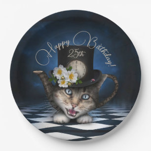 Assiettes En Carton Awesome Mad Hatter Teapot Chat Whimsical Anniversa