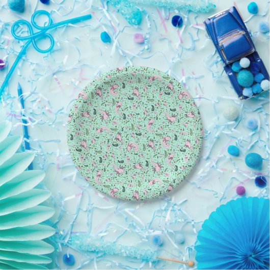 Assiettes En Carton Axolotl en vert (Fête)