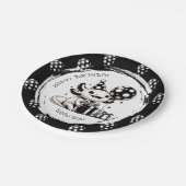 Assiettes En Carton Axolotl et ballons noirs et blancs Anniversaire (Angle)