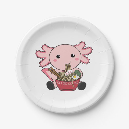Assiettes En Carton Axolotl Nourriture Ramen Japonais Nourriture Kawai (Devant)