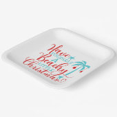 Assiettes En Carton Ayez-vous un petit Noël de plage (Angulaire)