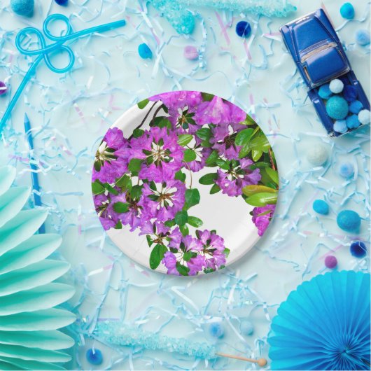 Assiettes En Carton azalée violette rose (Fête)
