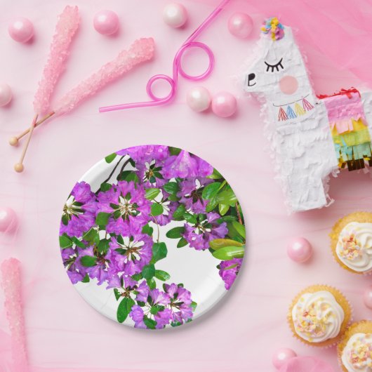 Assiettes En Carton azalée violette rose (Fête)