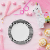 Assiettes En Carton Aztèque Noir Et Blanc (Fête)