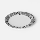 Assiettes En Carton Aztèque Noir Et Blanc (Angle)