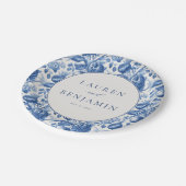 Assiettes En Carton Azure Blooms Wedding (Angle)