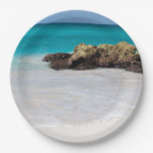 Assiettes En Carton Azure Ocean Sandy Beach Photo (Devant)