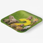 Assiettes En Carton Baby African Animals With a Big Number Two (Angulaire)