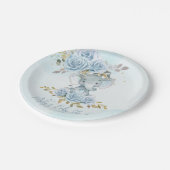 Assiettes En Carton Baby Blue Floral mignonne Elephant Baby shower gar (Angle)
