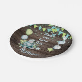 Assiettes En Carton Baby Boy Blue Rhino (Angle)