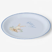 Assiettes En Carton Baby Boy Blue Script mignon Baby shower adorable (Angle)