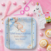 Assiettes En Carton Baby Boy Bunny Baby shower (Fête)