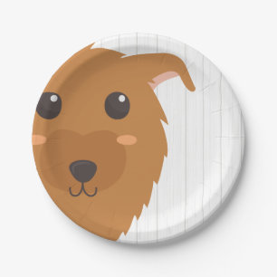 Assiettes En Carton Baby Boy Chien Maroon Baby shower plaque de papier