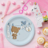Assiettes En Carton Baby Boy Teddy Bear Baby (Fête)