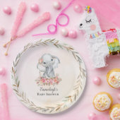Assiettes En Carton Baby Elephant Boho Chic Baby shower (Fête)