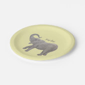 Assiettes En Carton Baby Elephant Jaune (Angle)