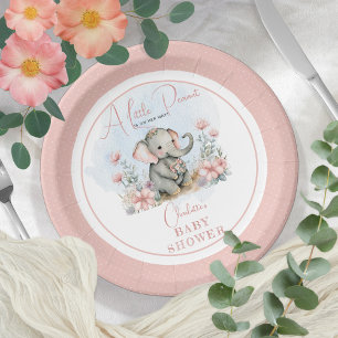 Assiettes En Carton Baby Elephant Un Petit Arachide Fille Douche Flora