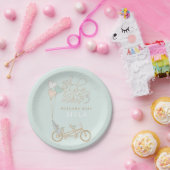 Assiettes En Carton Baby Fabrique trois tandem vélo avec siège bébé pe (Fête)