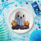 Assiettes En Carton Baby Ghost Déplaisant mignon caractère Halloween (Fête)