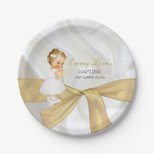 Assiettes En Carton Baby Girl Baptism Christening Dress Cross