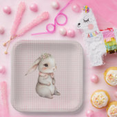 Assiettes En Carton Baby Girl Boho Bunny sur En vichy (Fête)