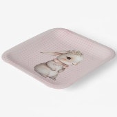 Assiettes En Carton Baby Girl Boho Bunny sur En vichy (Angulaire)