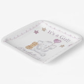 Assiettes En Carton Baby Girl Elephant and mignon Balloon Aquarelle (Angulaire)