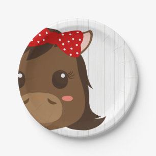 Assiettes En Carton Baby Girl Red Horse Baby shower