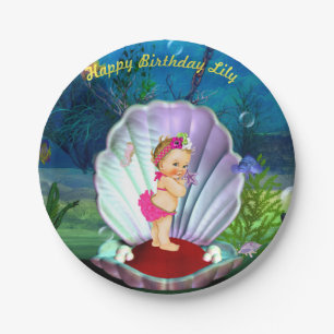 Assiettes En Carton Baby Girl Under the Sea Party Plaques
