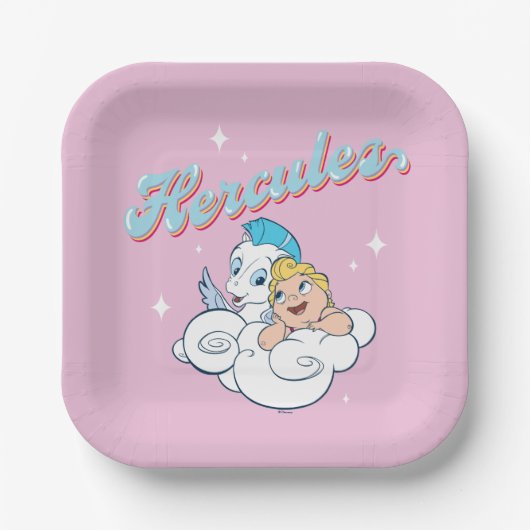 Assiettes En Carton Baby Hercules and Pegasus on a Cloud Paper Plates (Recto)