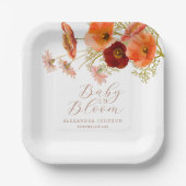 Assiettes En Carton Baby in Bloom Boho Fall Floral Baby shower Custom (Recto)