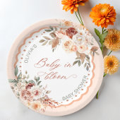 Assiettes En Carton Baby in Bloom Boho Floral Baby Shower