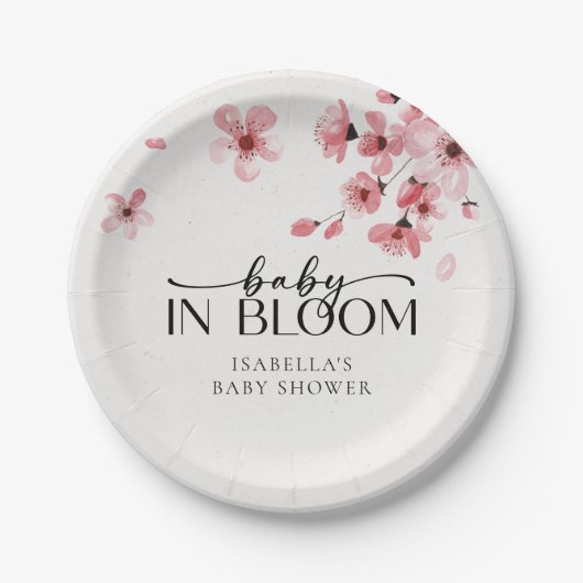 Assiettes En Carton Baby in Bloom Cherry Blossom Baby shower (Devant)