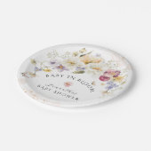 Assiettes En Carton Baby in Bloom Fleur sauvage Baby shower rustique (Angle)
