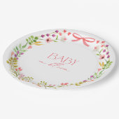 Assiettes En Carton Baby in Bloom Pink Bow Floral Garden Baby Shower (Angle)